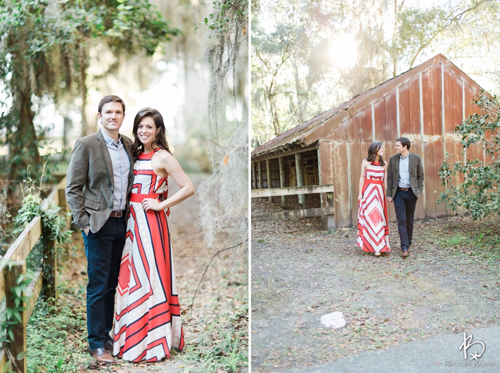Jacksonville Wedding Photographers, Brooke Images, Engagement Session, Trees, Moss, Light