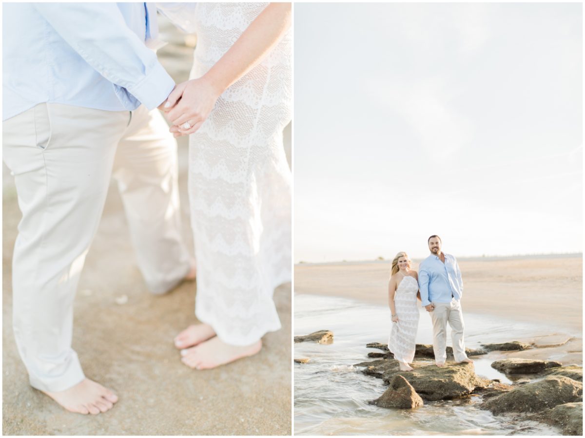 st. augustine wedding photographer, brooke images, lauren and joel's engagement session, beach session, washington oaks park