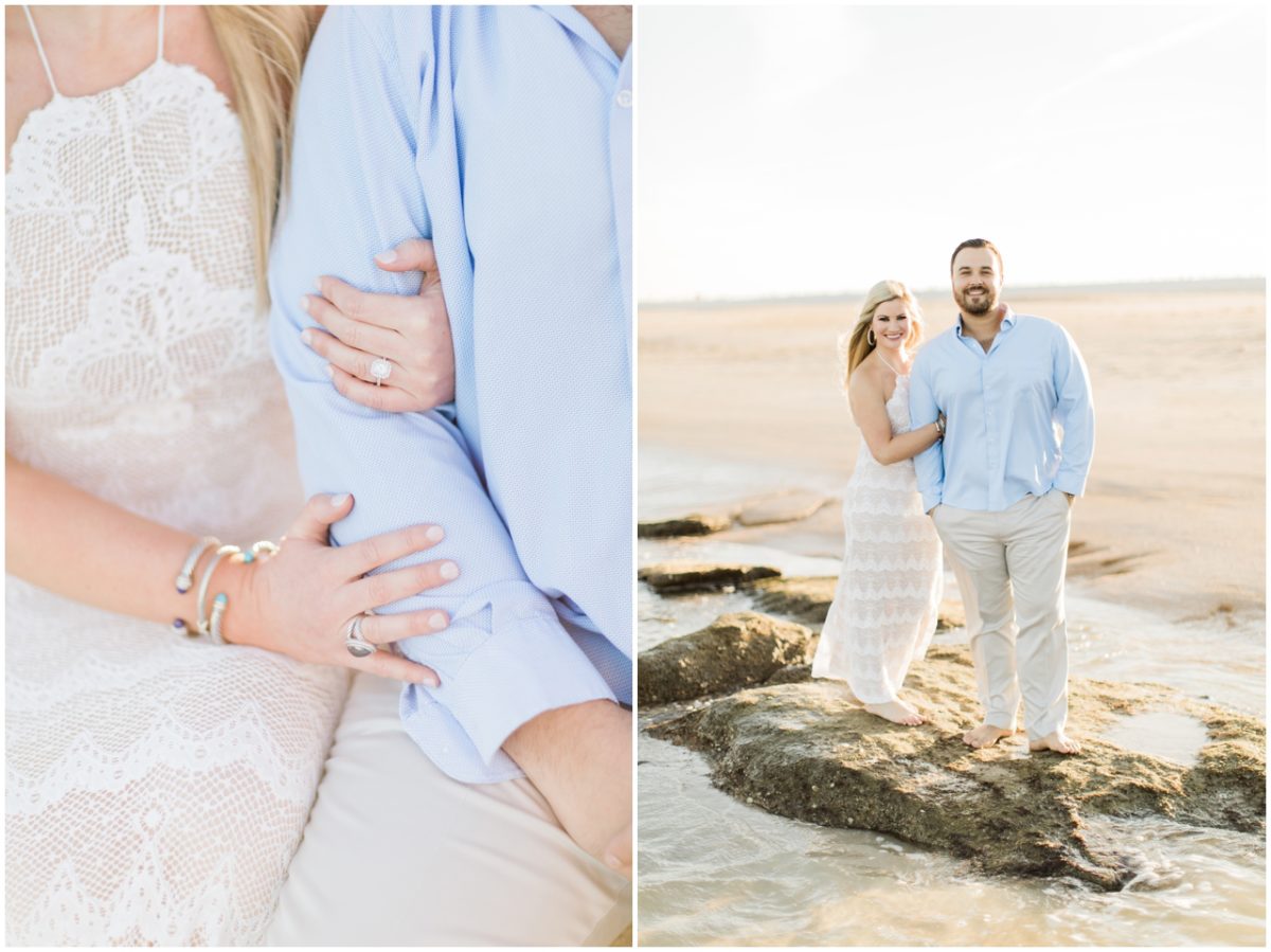 st. augustine wedding photographer, brooke images, lauren and joel's engagement session, beach session, washington oaks park