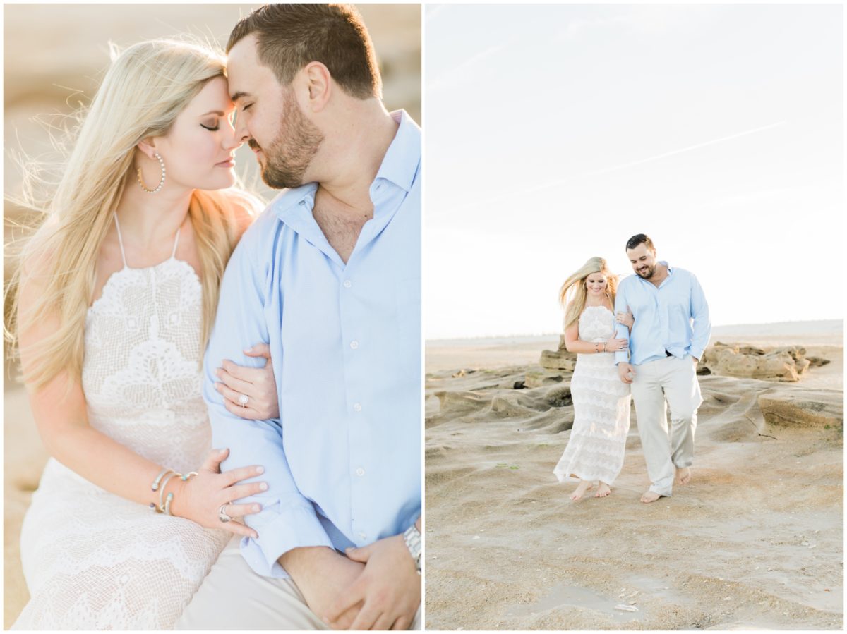 st. augustine wedding photographer, brooke images, lauren and joel's engagement session, beach session, washington oaks park