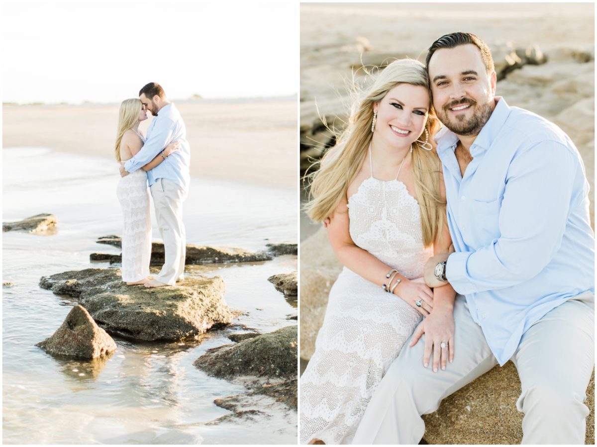 st. augustine wedding photographer, brooke images, lauren and joel's engagement session, beach session, washington oaks park