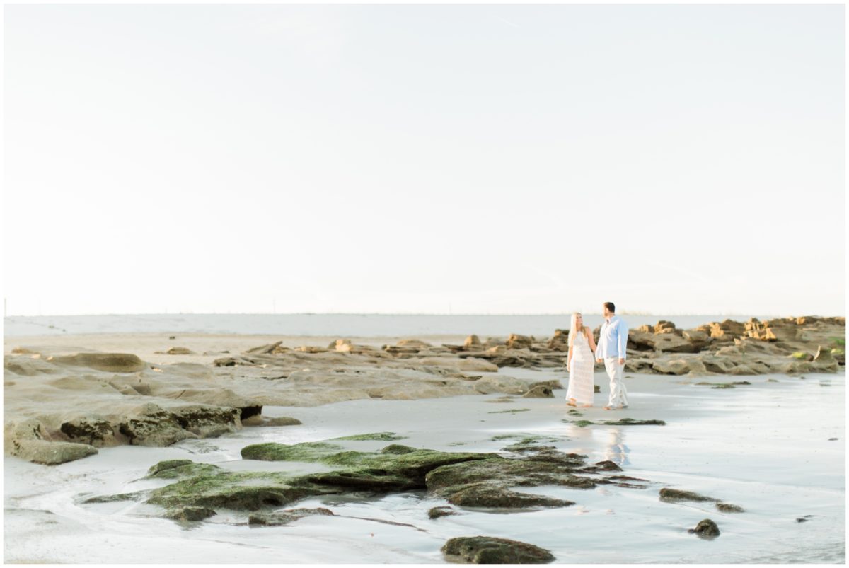 st. augustine wedding photographer, brooke images, lauren and joel's engagement session, beach session, washington oaks park