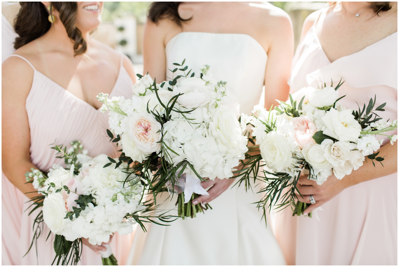 white and blush bouquets, Ponte Vedra Inn and and Club wedding