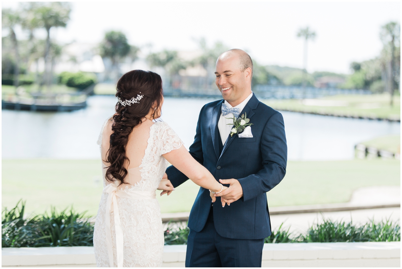 Ponte Vedra Wedding Photographer - bride and groom first look 