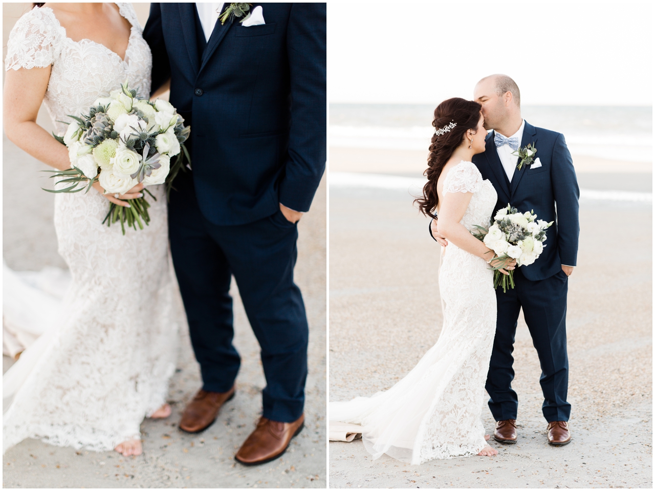 White bridal bouquet,  Beachfront wedding photos, Ponte Vedra