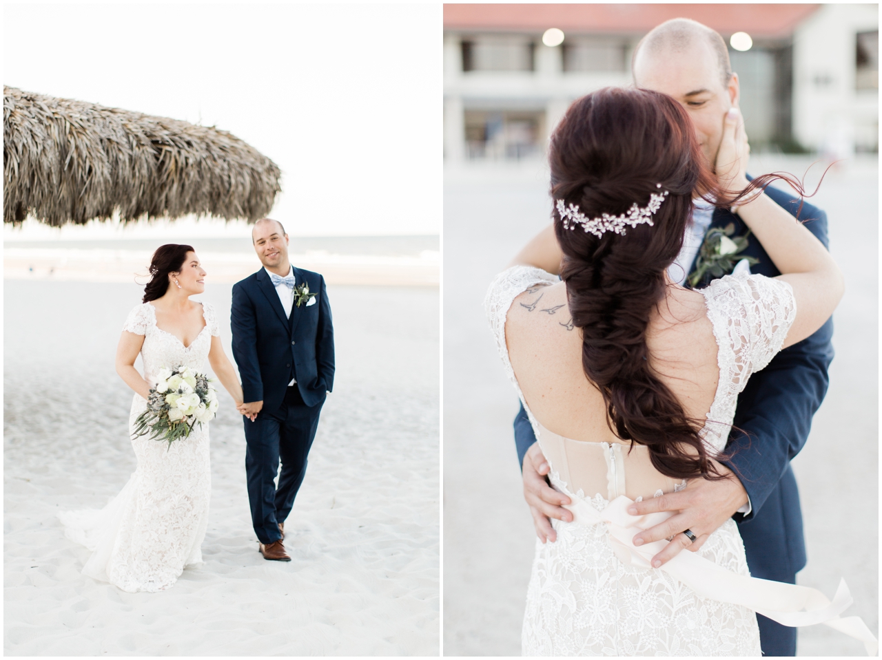 Ponte Vedra wedding photographer, newlyweds beachfront portaits