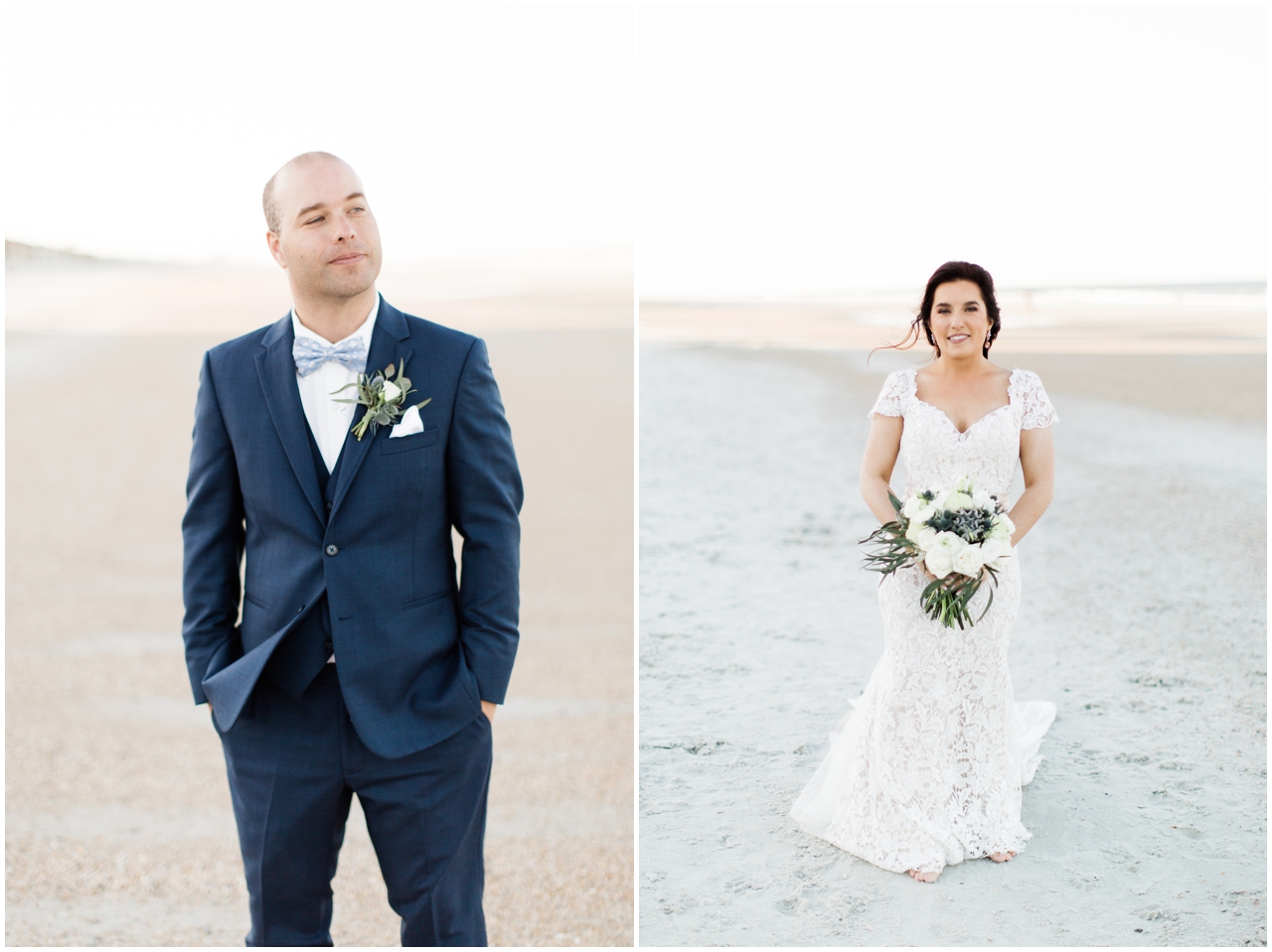 bride and groom's Ponte Vedra beachfront wedding
