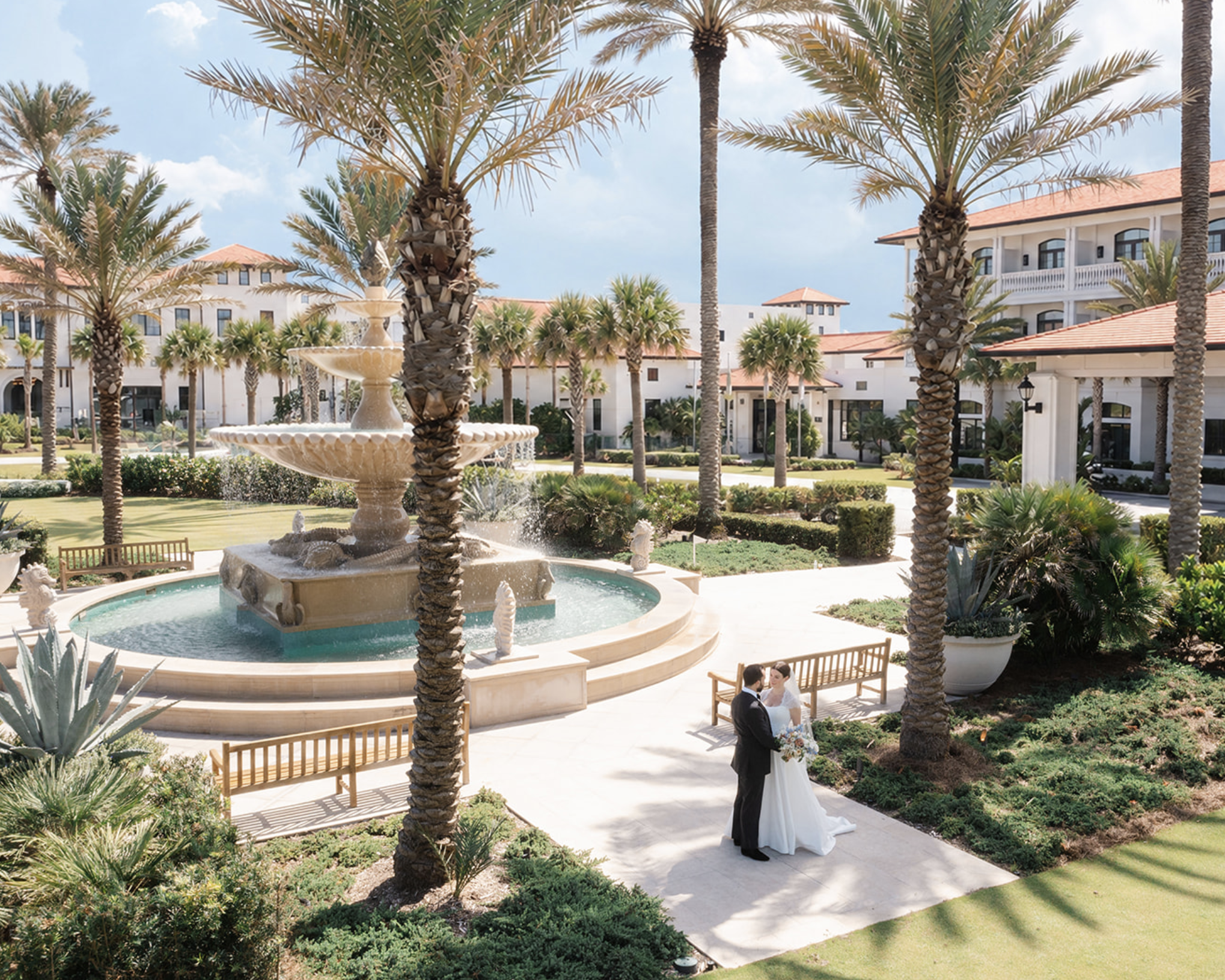 drone photo of ponte vedra inn wedding